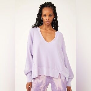 Free People Buttercup Thermal Long Sleeve Top Lilac